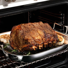 D3 Stainless 3-Ply Bonded Cookware, Large Flared Roaster