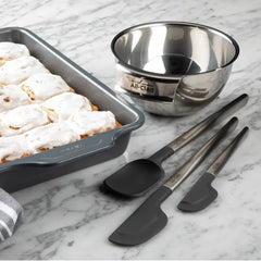 Stainless Steel 3 piece Mixing Bowl Set; 1.5 x 3 x 5 quart