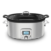 Gourmet Plus Stainless Steel 7-in-1 Slow Cooker, Nonstick Ceramic Coating, 7 quart