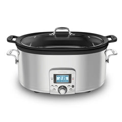 Gourmet Plus Stainless Steel 7-in-1 Slow Cooker, Nonstick Ceramic Coating, 7 quart