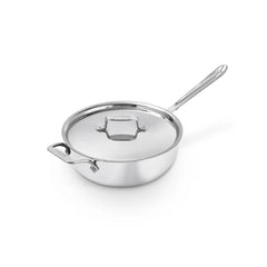 D5 Stainless Polished 5-ply Bonded Cookware, Essential Pan with lid, 4 quart