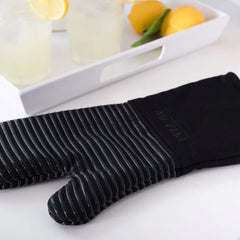 Oven Mitt Set; Black; 2 pieces