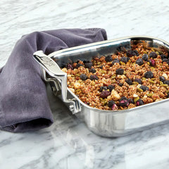 Specialty Cookware, Stainless Steel Square Baker with lid, 8 inch