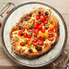 Specialty Cookware, Pizza Baker 13 inch Stone with serving tray and pizza cutter