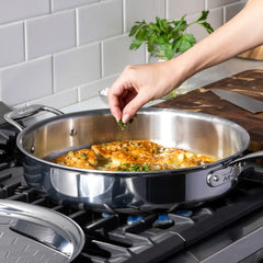 G5® Graphite Core Stainless Steel 5-ply Bonded Cookware, Sauté Pan with Lid, 6 quart