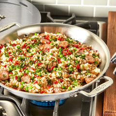 D5 Stainless Polished 5-ply Bonded Cookware, Universal Pan with Lid, 4.5 quart