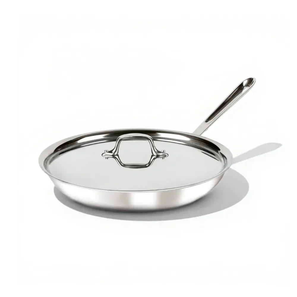 D3 Stainless 3-Ply Bonded Cookware, Fry Pan with Lid, 12 inch