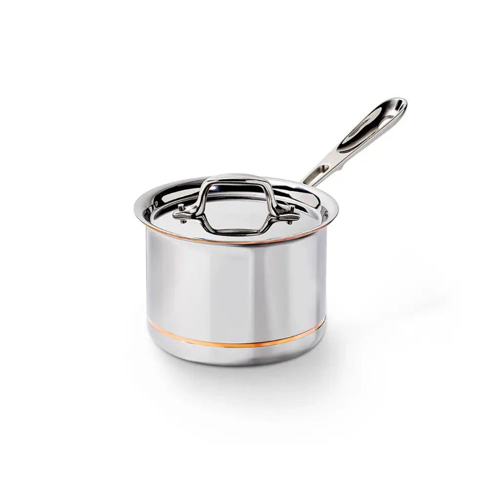 Copper Core 5-ply Bonded Cookware, Sauce Pan with lid, 2 quart