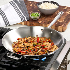 D3 Stainless 3-Ply Bonded Cookware, Wok, 14 inch