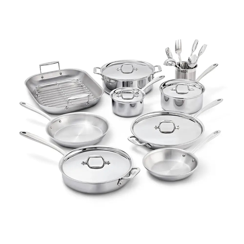 D3 Stainless Everyday 3-ply Bonded Cookware Set, 20 Piece Set