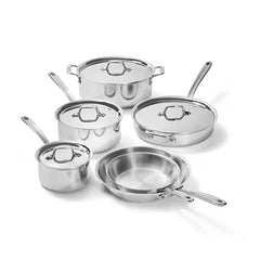 D3 Stainless Everyday 3-ply Bonded Cookware Set with Stainless Lids, 10 piece Set