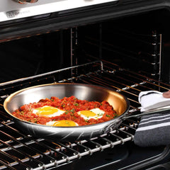 D3 Stainless 3-ply Bonded Cookware, Fry Pan with Lid, 14 inch