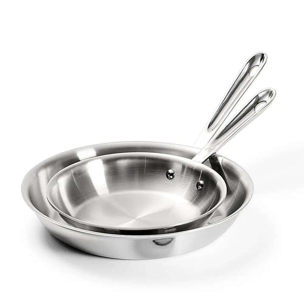 D5 Stainless Polished 5-ply Bonded Cookware Set, 8.5 &amp; 10.5 inch Deep Skillets