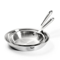D5 Stainless Polished 5-ply Bonded Cookware Set, 8.5 &amp; 10.5 inch Deep Skillets