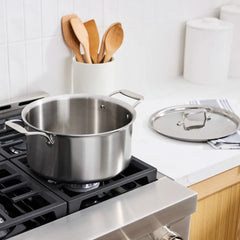 D5 Stainless Brushed 5-ply Bonded Cookware, Stockpot with lid, 8 quart