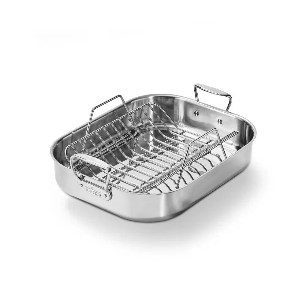 Specialty Cookware, Stainless Steel Roaster with Rack, 14 x 18 inch