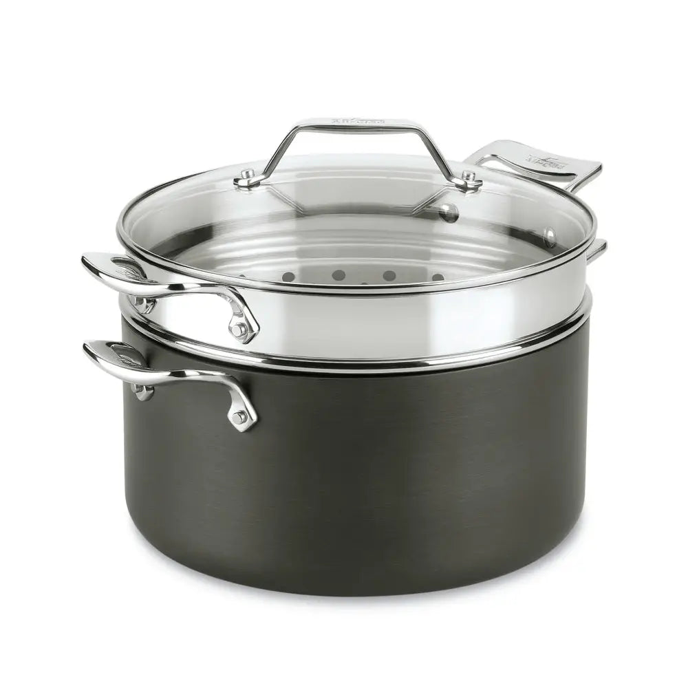 Essentials Nonstick Cookware, Stockpot with Multi-purpose Insert and lid, 7 quart