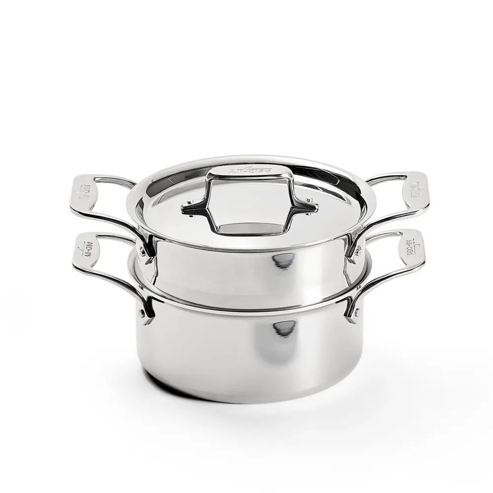 D5 Stainless Polished 5-ply Bonded Cookware, Steamer Set, 3 quart