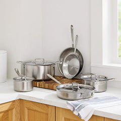 D5 Stainless Brushed 5-ply Bonded Cookware Set, 10 piece Set