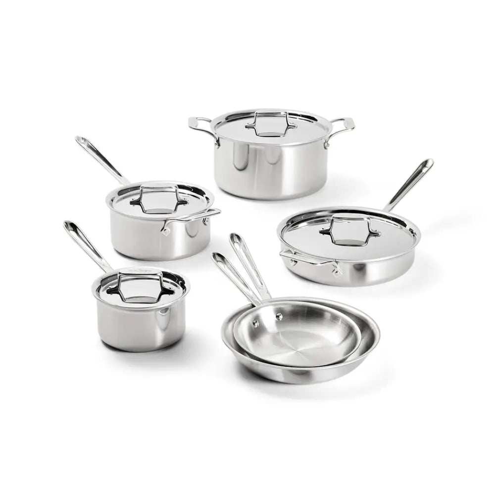 D5 Stainless Brushed 5-ply Bonded Cookware Set, 10 piece Set
