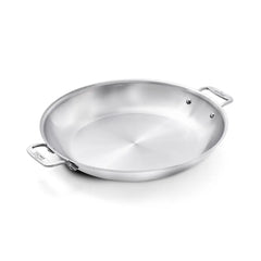 D3 Stainless 3-ply Bonded Cookware Paella Pan, 14 inch