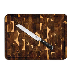 Forged Knives 2 Piece Set; Cutting Board &amp; 8 inch Bread Knife