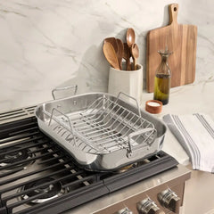 Specialty Cookware, Stainless Steel Roaster with Rack, 14 x 18 inch