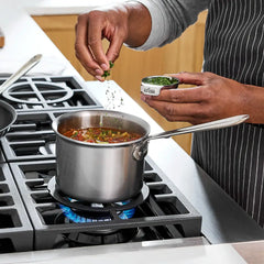 D5 Stainless Brushed 5-ply Bonded Cookware, Sauce Pan with lid, 2 quart