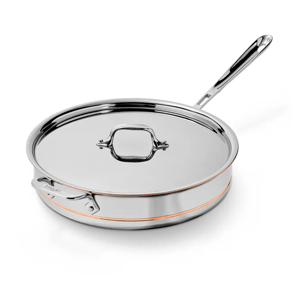 Copper Core 5-ply Bonded Cookware, Saute Pan with lid, 5 quart