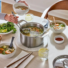 D5 Stainless Brushed 5-ply Bonded Cookware, Soup Pot with lid, 4 quart