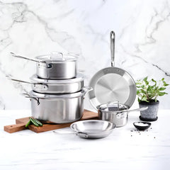 D5 Stainless Brushed 5-ply Bonded Cookware, Stockpot with lid, 12 quart