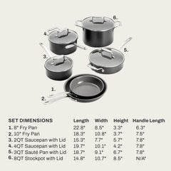 NS Pro® Ceramic Nonstick, Cookware Set, 10 Piece