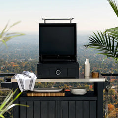 17'' Table Top Gas Griddle, with Lid, One burner