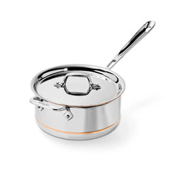 Copper Core 5-ply Bonded Cookware, Sauce Pan with lid, 3 quart