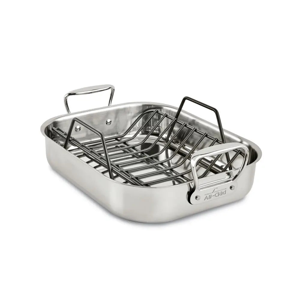 Specialty Cookware, Stainless Steel Small Roaster with rack, 11 x 14 inch