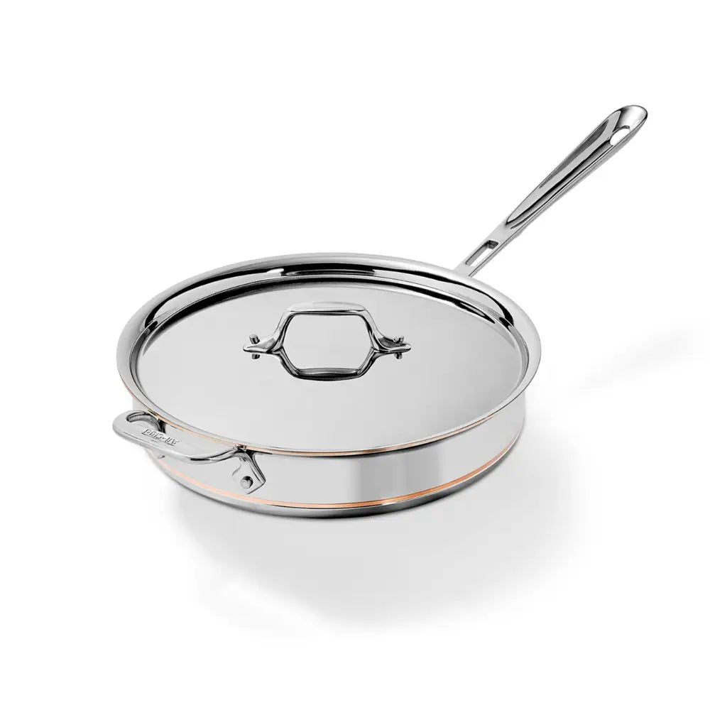 Copper Core 5-ply Bonded Cookware, Saute Pan with lid, 3 quart