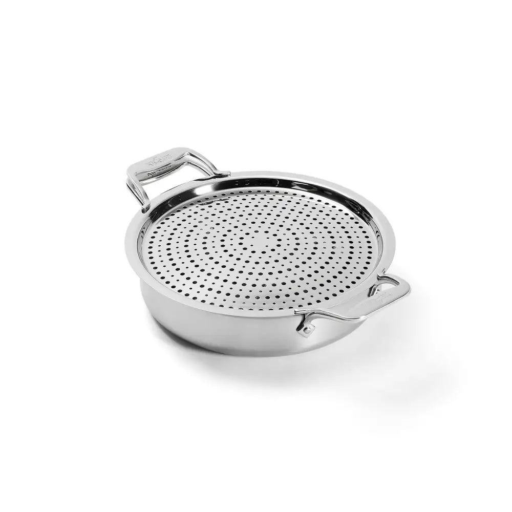 D5 Stainless Brushed 5-ply Bonded Cookware, Sauteuse with lid and Strain &amp; Splatter Guard, 4 quart