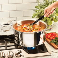 D5 Stainless Polished 5-ply Bonded Cookware, Stockpot with lid, 8 quart