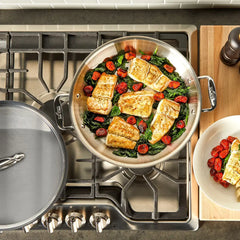 D5 Stainless Polished 5-ply Bonded Cookware, Universal Pan with Lid, 4.5 quart