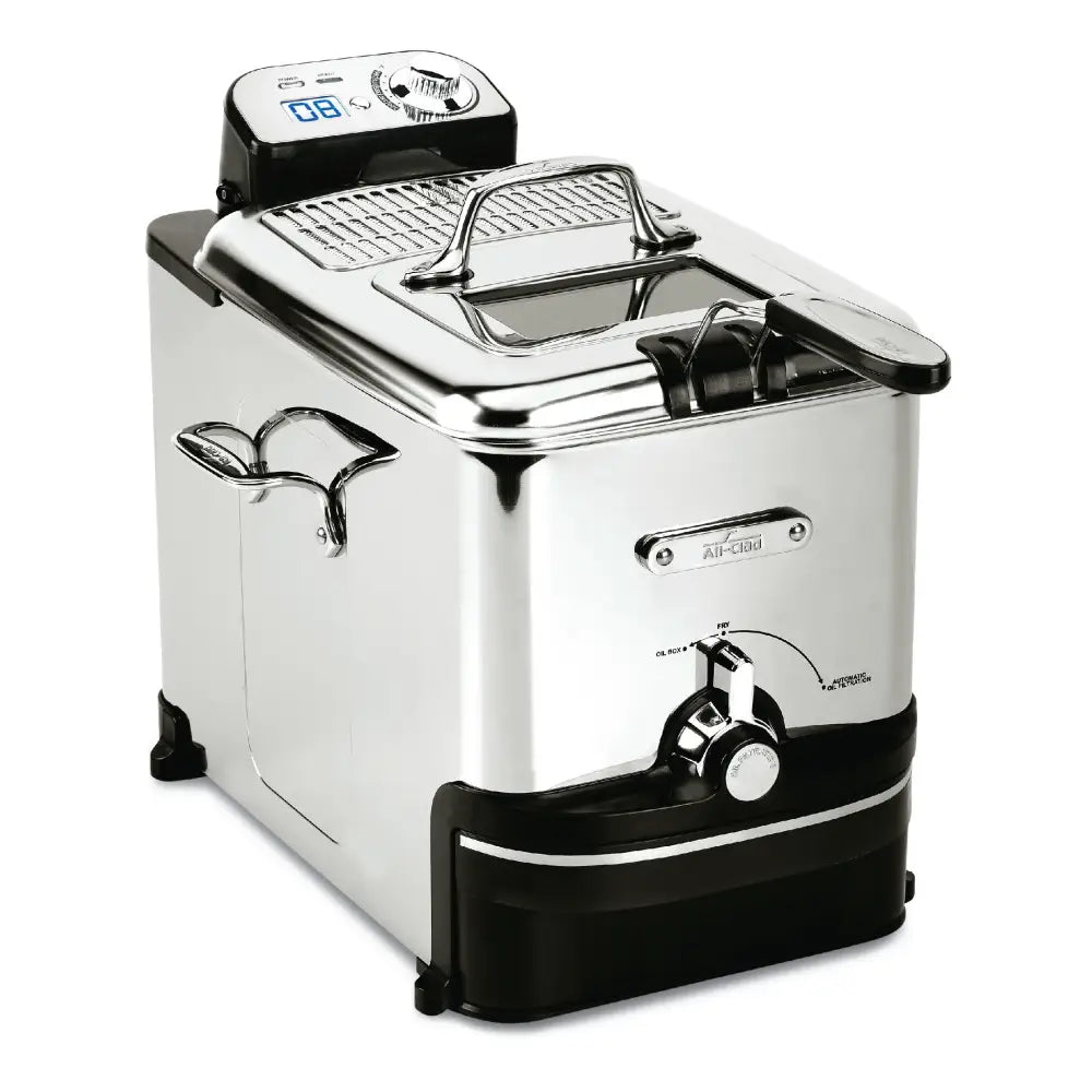 Stainless Steel Deep Fryer Easy Clean Pro with Oil Filtration System, 3.5 liter