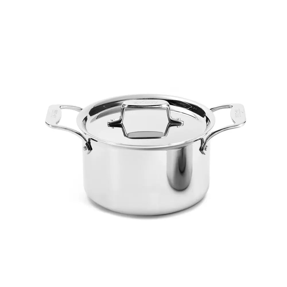 D5 Stainless Polished 5-ply Bonded Cookware, Soup Pot with lid, 4 quart
