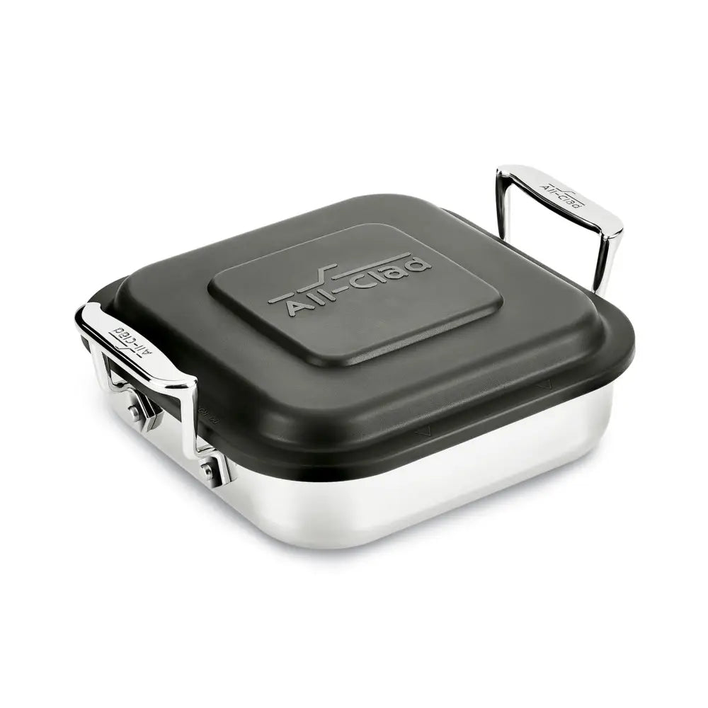 Specialty Cookware, Stainless Steel Square Baker with lid, 8 inch