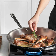 D3 Stainless 3-ply Bonded Cookware, Fry Pan with Lid, 14 inch