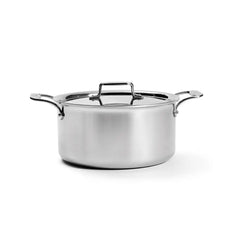 D5 Stainless Brushed 5-ply Bonded Cookware, Stockpot with lid, 8 quart