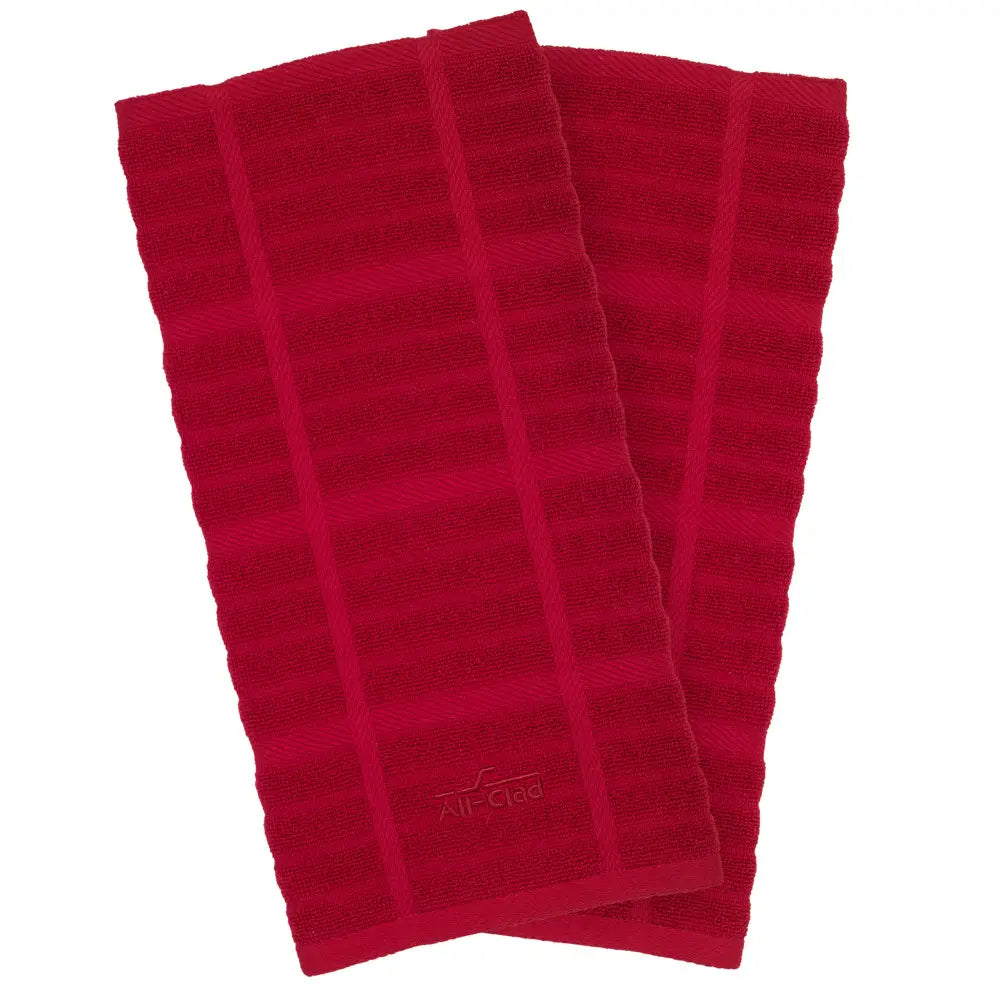 Solid Kitchen Towel Set; Chili; 2 pieces