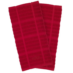 Solid Kitchen Towel Set; Chili; 2 pieces