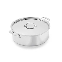 All-Clad D3 Stainless Everyday 3-ply Bonded Cookware, Rondeau Pan with lid, 8 quart