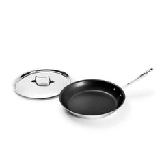 D5 Polished Pro Nonstick 5-ply Bonded Cookware, Fry Pan with Lid, 12 inch