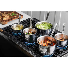 D3 Stainless 3-ply Bonded Cookware, 1 quart Saucepan with Solid Spoon, 2 Piece Set