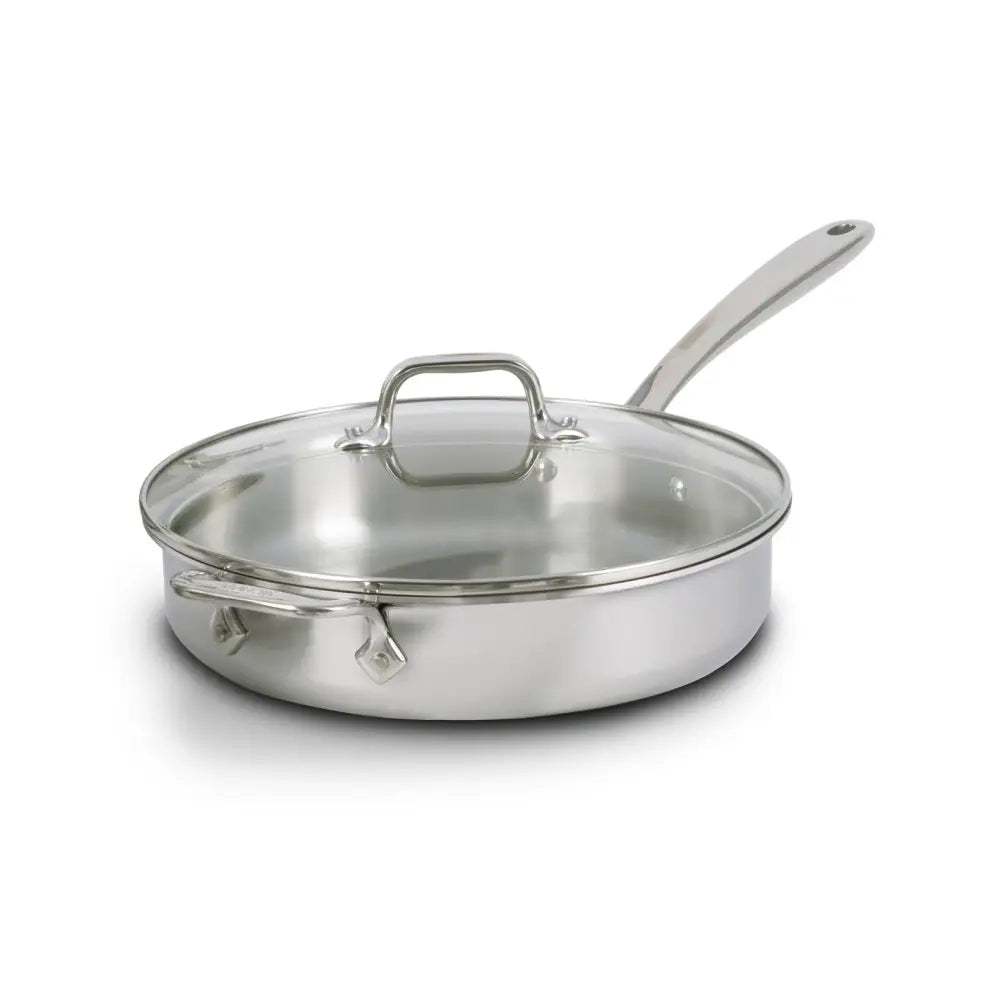 D3 Stainless Everyday 3-ply Bonded Cookware, Sauté Pan with Glass lid, 3 quart